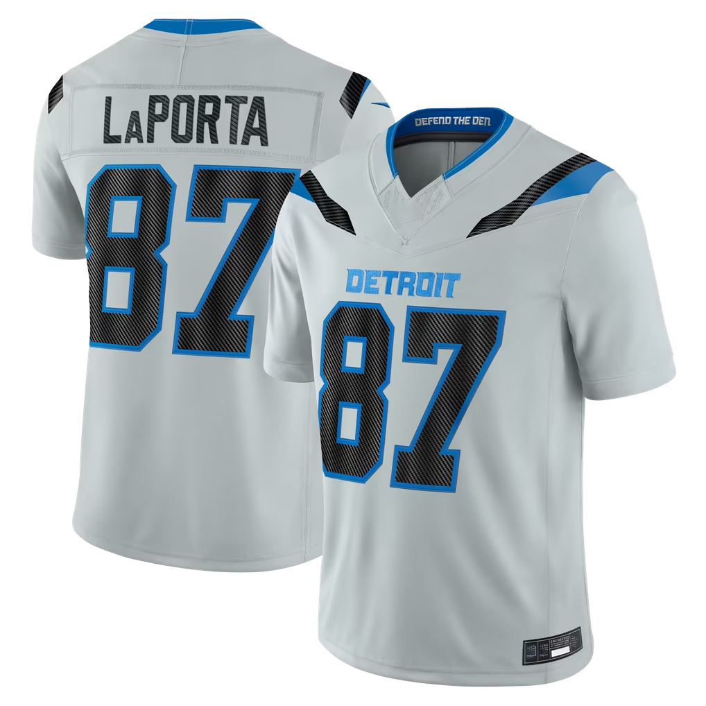 Kooe D.Lions #87 Sam LaPorta Silver 2026 Rivalries Collection Limited Stitched Jerseys
