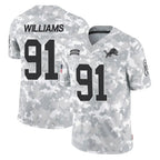 Kooe D.Lions #91 Tyleik Williams Player Arctic Camo Salute To Service Limited Stitched Jerseys