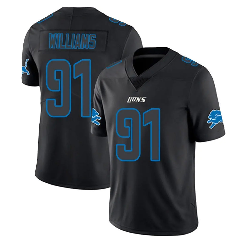 Kooe D.Lions #91 Tyleik Williams Player Black Impact Limited Home Game Stitched Jerseys