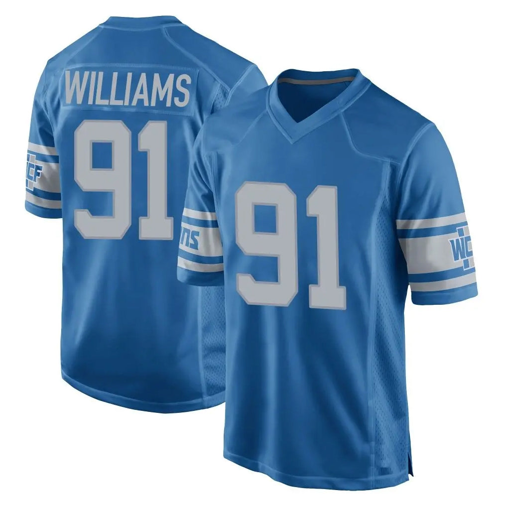 Kooe D.Lions #91 Tyleik Williams Player Blue Vapor Untouchable Throwback Game Stitched Jerseys