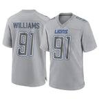 Kooe D.Lions #91 Tyleik Williams Player Gray Atmosphere Fashion Home Game Stitched Jerseys