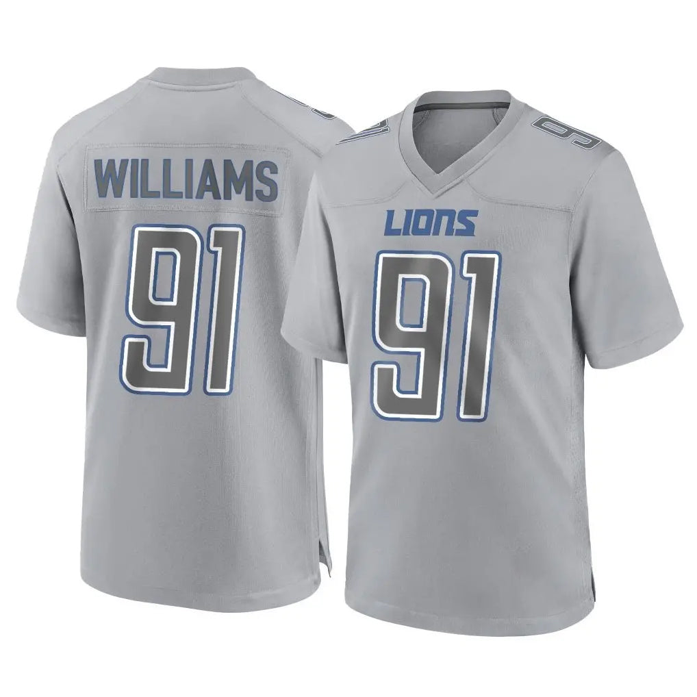 Kooe D.Lions #91 Tyleik Williams Player Gray Atmosphere Fashion Home Game Stitched Jerseys
