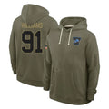 Kooe D.Lions #91 Tyleik Williams Player Olive Salute to Service Pullover Hoodies Limited Stitched Jerseys