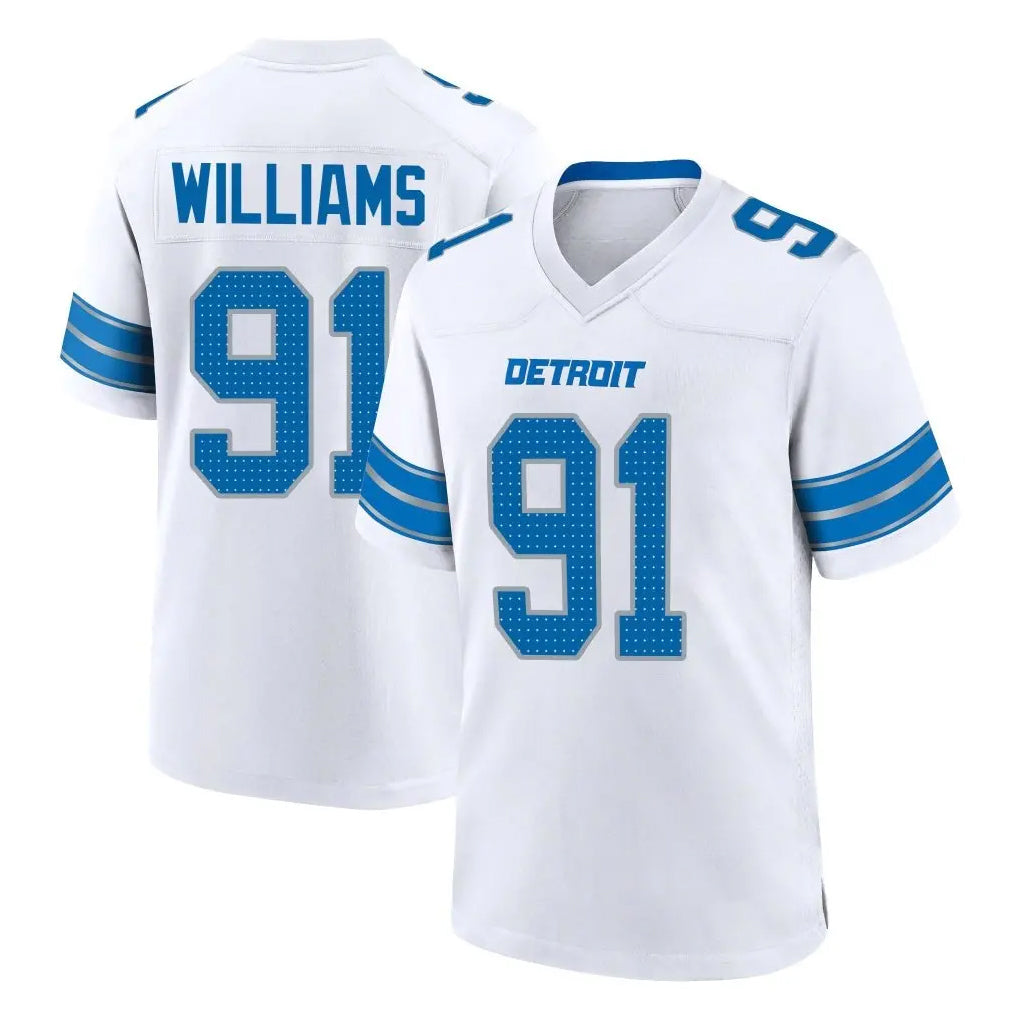 Kooe D.Lions #91 Tyleik Williams Player White Alternate Home Game Stitched Jerseys