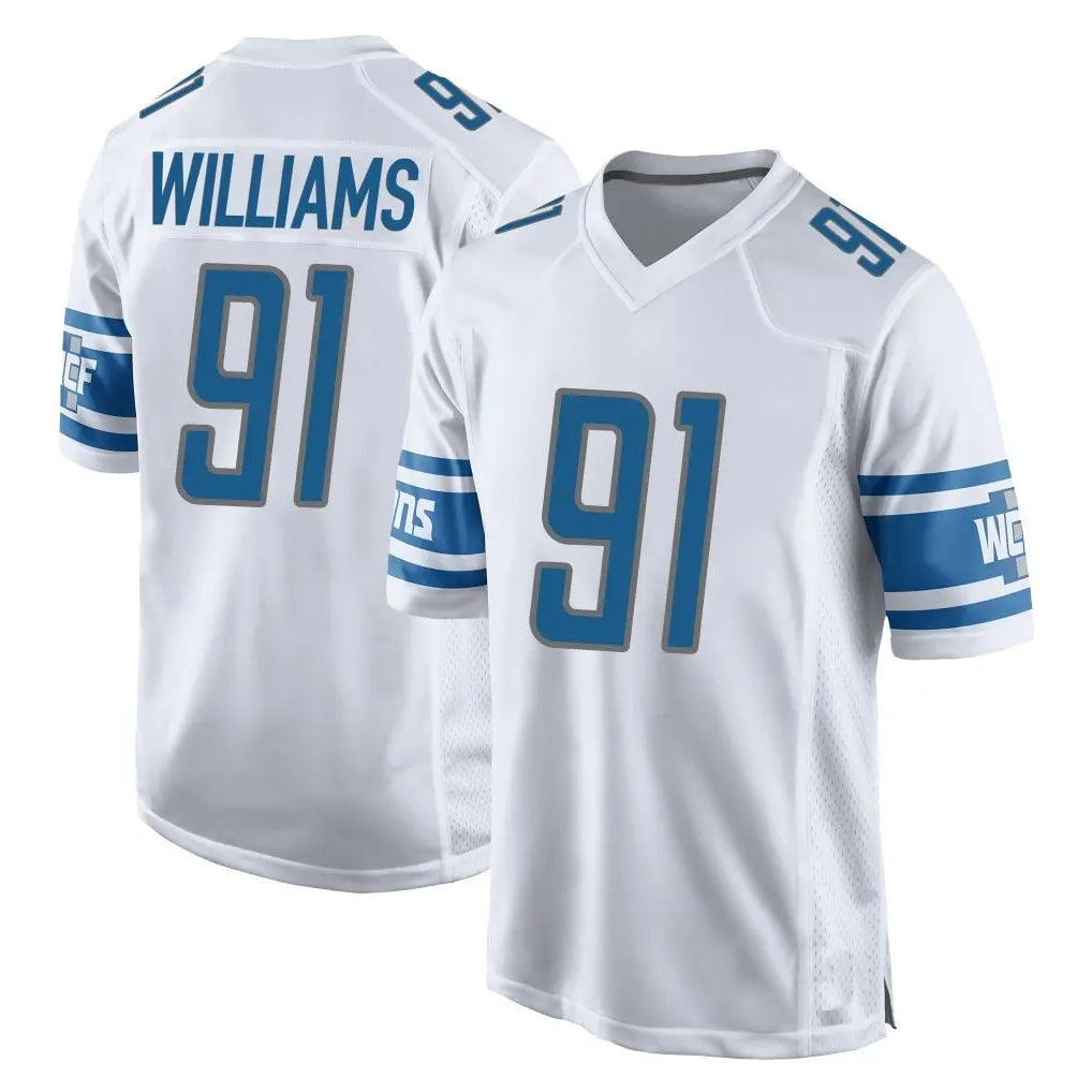 Kooe D.Lions #91 Tyleik Williams Player White Home Game Stitched Jerseys