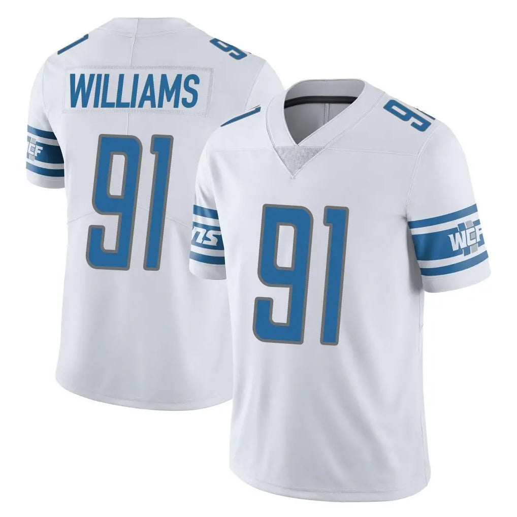 Kooe D.Lions #91 Tyleik Williams Player White Limited Vapor Untouchable Home Game Stitched Jerseys