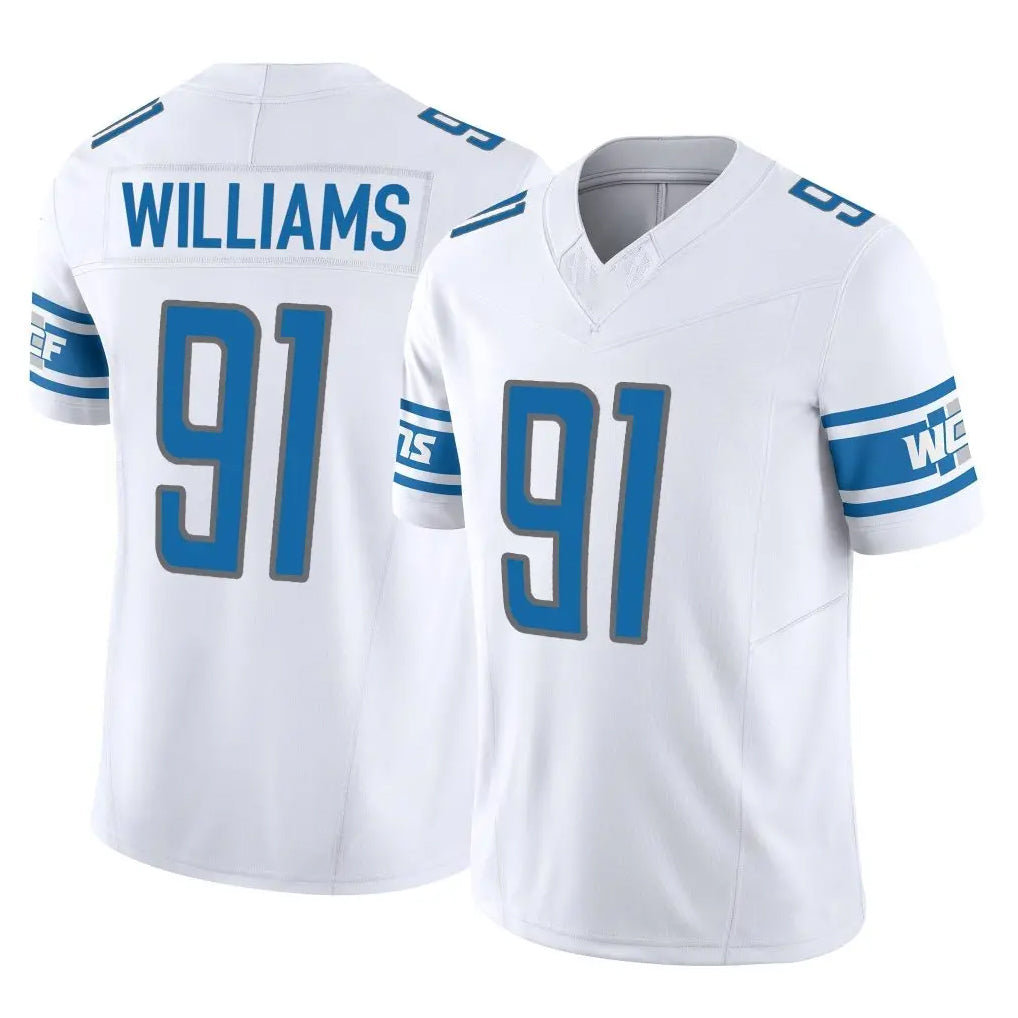 Kooe D.Lions #91 Tyleik Williams Player White Vapor F.U.S.E. Limited Home Game Stitched Jerseys