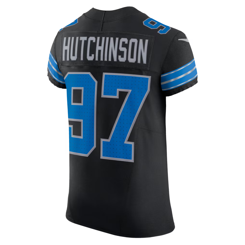 Kooe D.Lions #97 Aidan Hutchinson Black Alternate Vapor F.U.S.E. Elite Stitched Jerseys