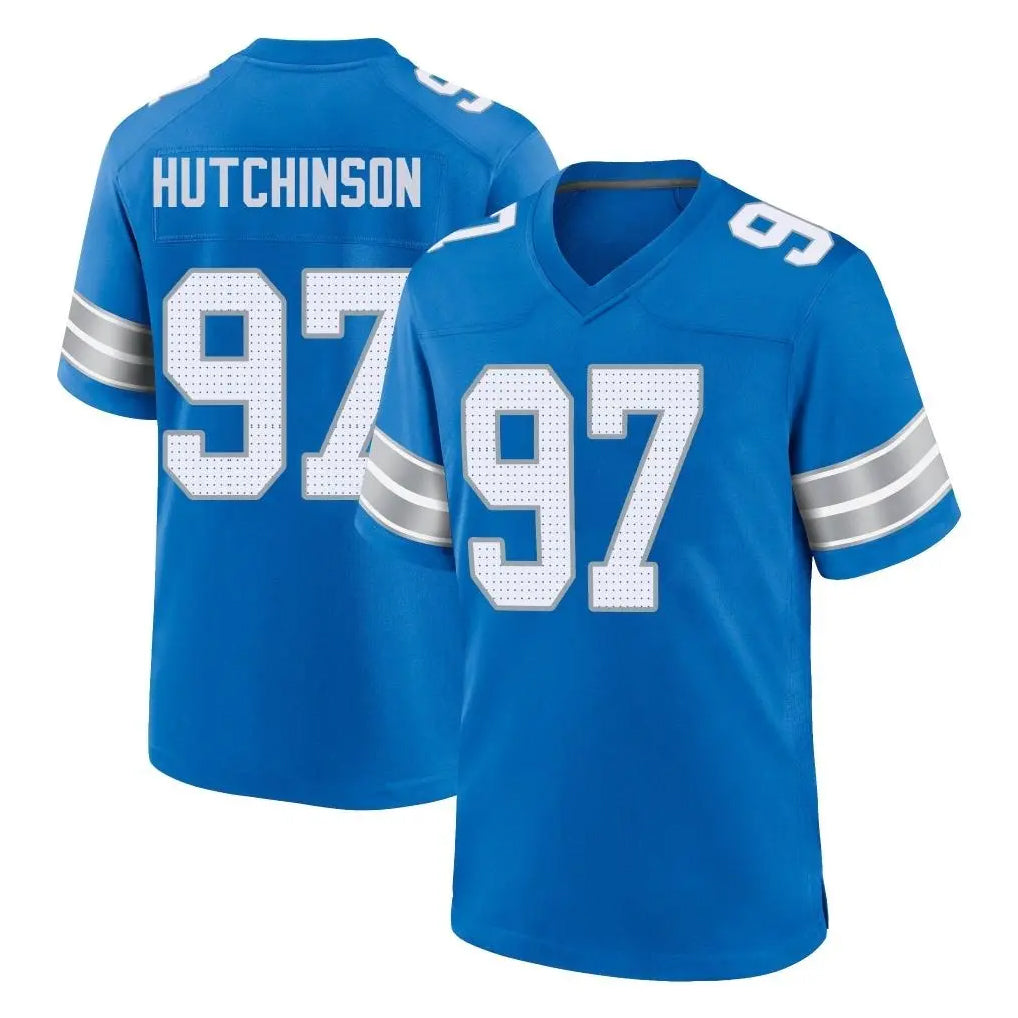Kooe D.Lions #97 Aidan Hutchinson Gibbs Player Blue Alternate Home Game Stitched Jerseys