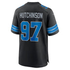 Kooe D.Lions #97 Aidan Hutchinson Player Black Home Game Stitched Jerseys