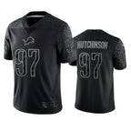 Kooe D.Lions #97 Aidan Hutchinson Player Black REFLECTIVE Limited Stitched Jerseys