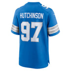 Kooe D.Lions #97 Aidan Hutchinson Player Blue Home Game Stitched Jerseys