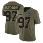 Kooe D.Lions #97 Aidan Hutchinson Player Olive 2025 Salute To Service Limited Home Game Stitched Jerseys