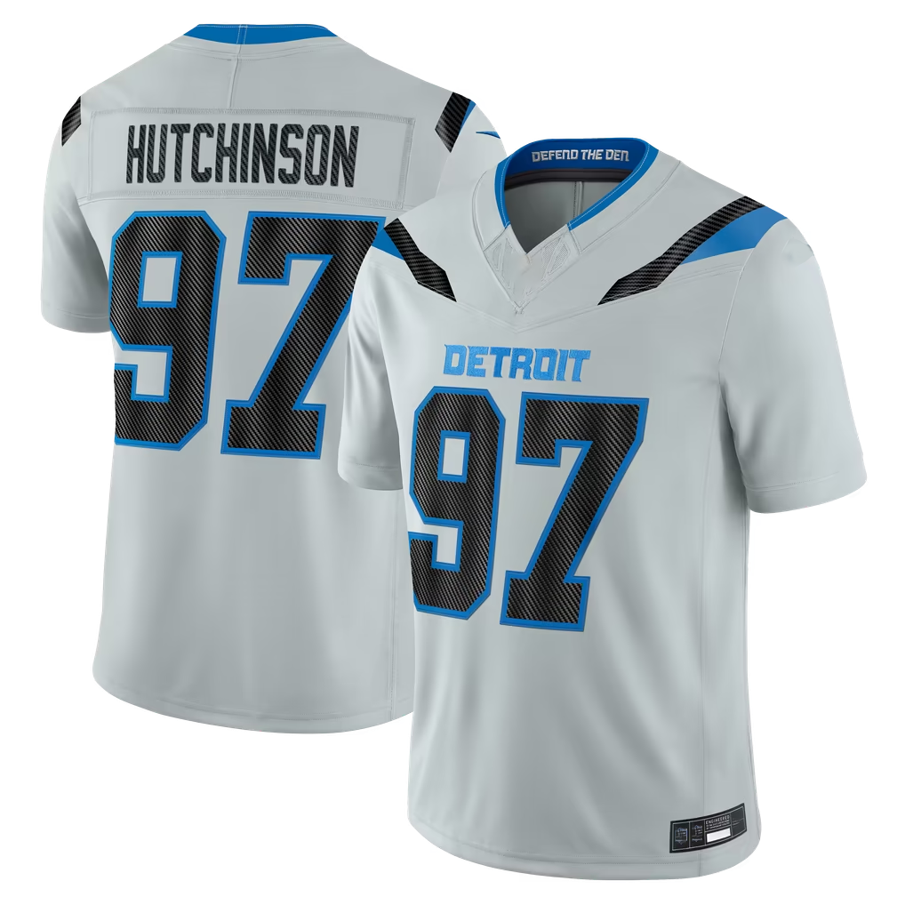 Kooe D.Lions #97 Aidan Hutchinson Silver 2026 Rivalries Collection Limited Stitched Jerseys