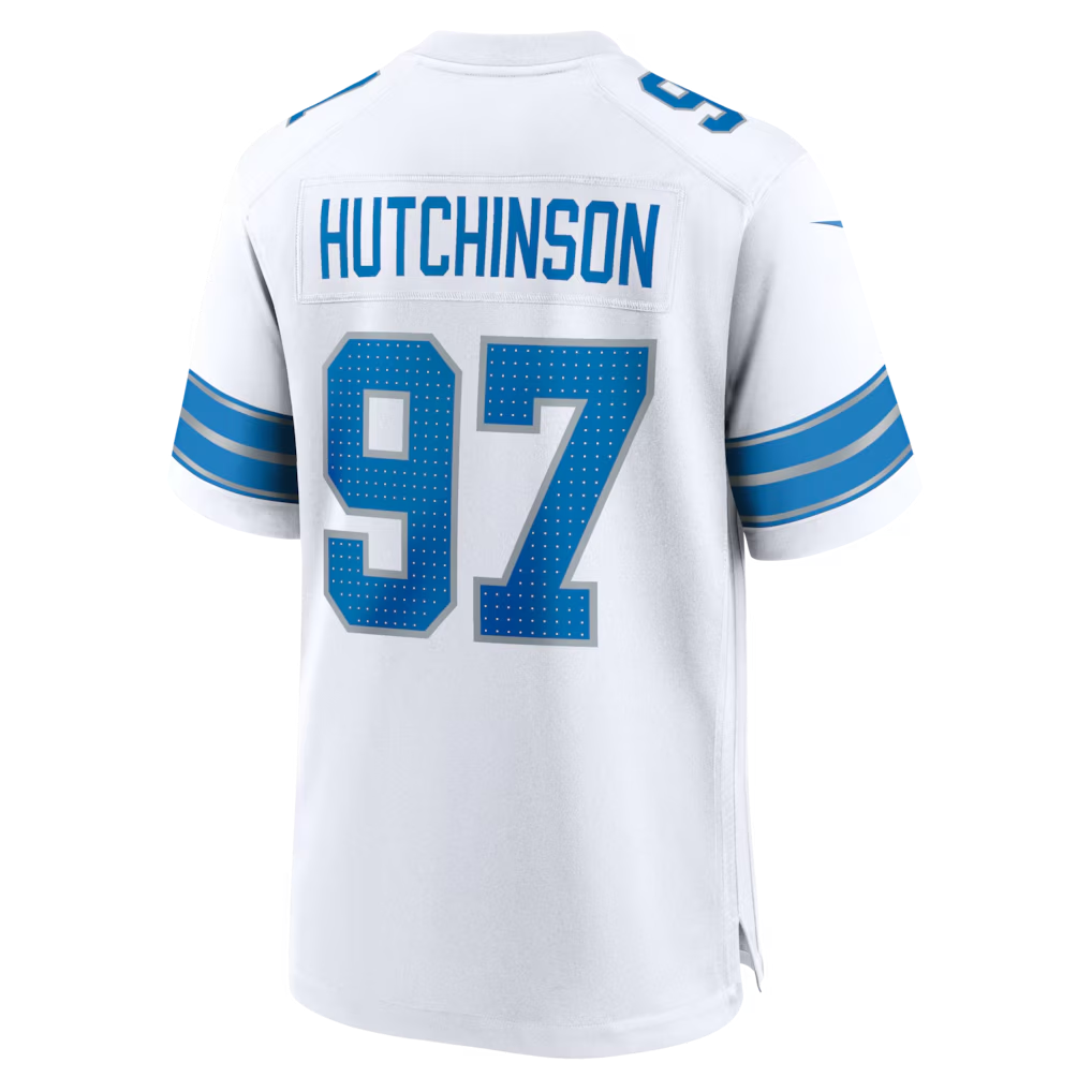 Kooe D.Lions #97 Aidan Hutchinson White Game Stitched Jerseys