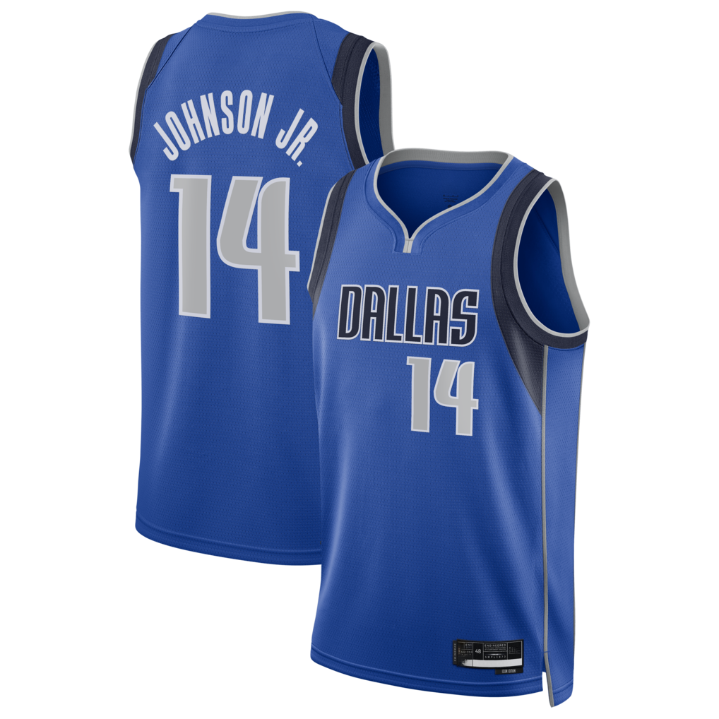 Kooe D.Mavericks #14 Morez Johnson Jr. Blue Swingman Jerseys - Icon Edition