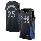 Kooe D.Mavericks #25 P.J. Washington Jr. Black 2025-2026 City Edition Swingman Stitched Jerseys