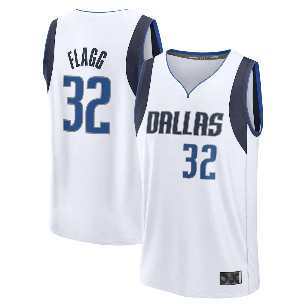 Kooe D.Mavericks #32 Cooper Flagg White 2025 Draft First Round Pick Fast Break Replica Jerseys - Association Edition