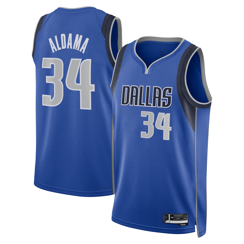 Kooe D.Mavericks #34 Santi Aldama Blue Icon Edition Swingman Stitched Jerseys