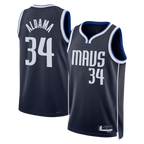 Kooe D.Mavericks #34 Santi Aldama Navy Statement Edition Swingman Stitched Jerseys
