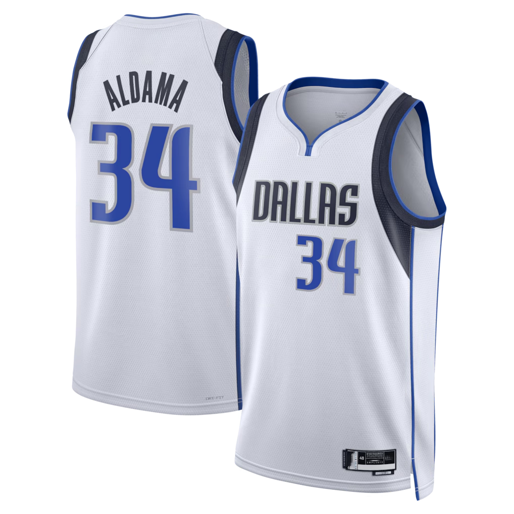 Kooe D.Mavericks #34 White Santi Aldama Association Edition Swingman Stitched Jerseys