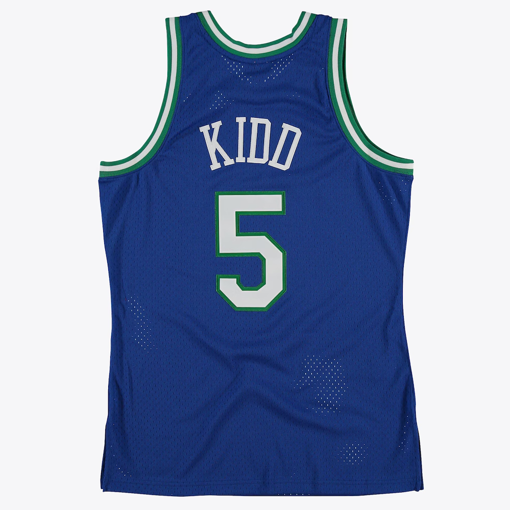 Kooe D.Mavericks #5 Jason Kidd Royal 1997 Hardwood Classics Road Swingman  By Mitchell & Ness Stitched Jerseys