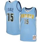 Kooe D.Nuggets #15 Nikola Jokic Mitchell & Ness Light Blue 2016-17 Swingman Jerseys