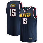 Kooe D.Nuggets #15 Nikola Jokic Navy Fast Break Player Jerseys - Icon Edition