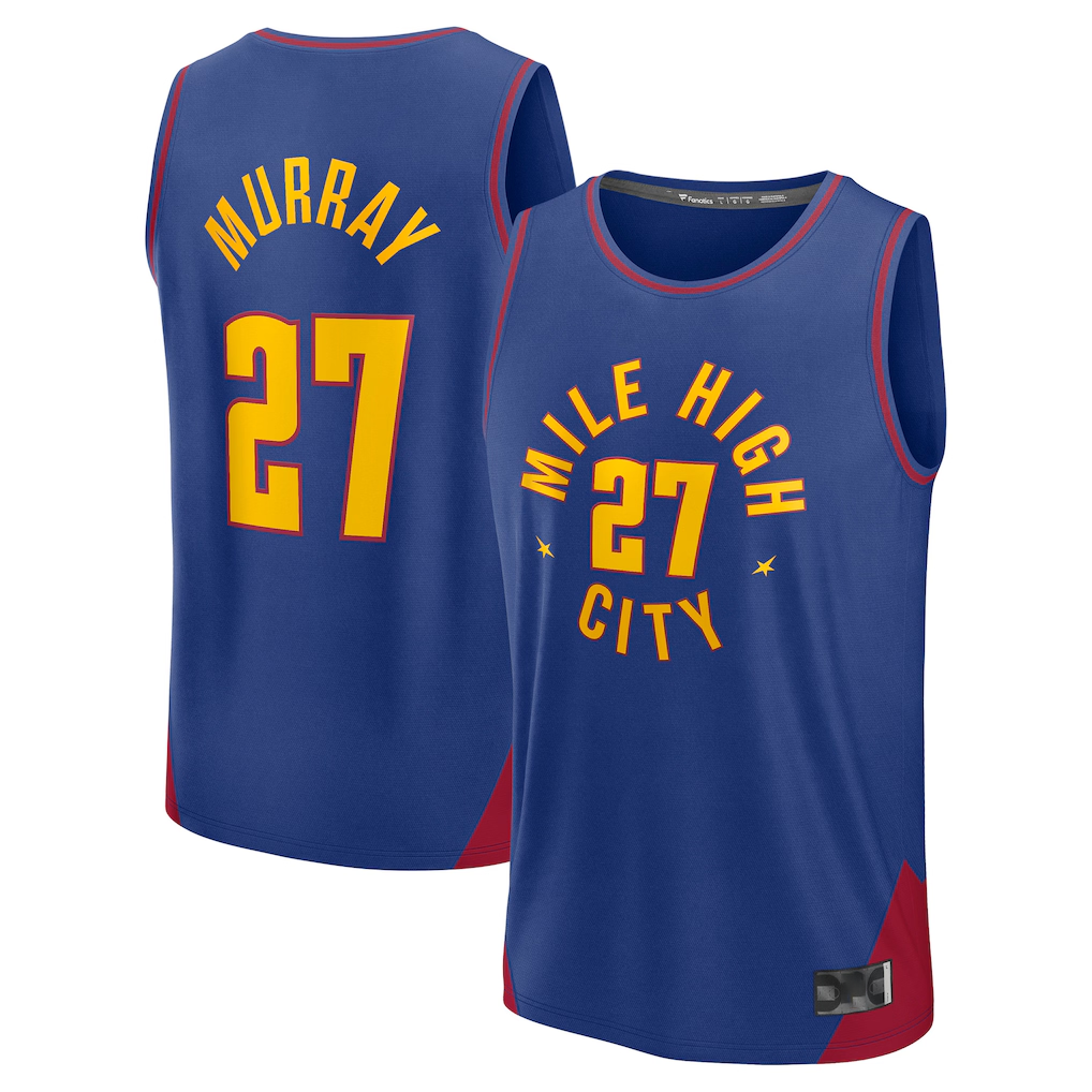 Kooe D.Nuggets #27 Jamal Murray Blue Fast Break Replica Player Jerseys - Statement Edition