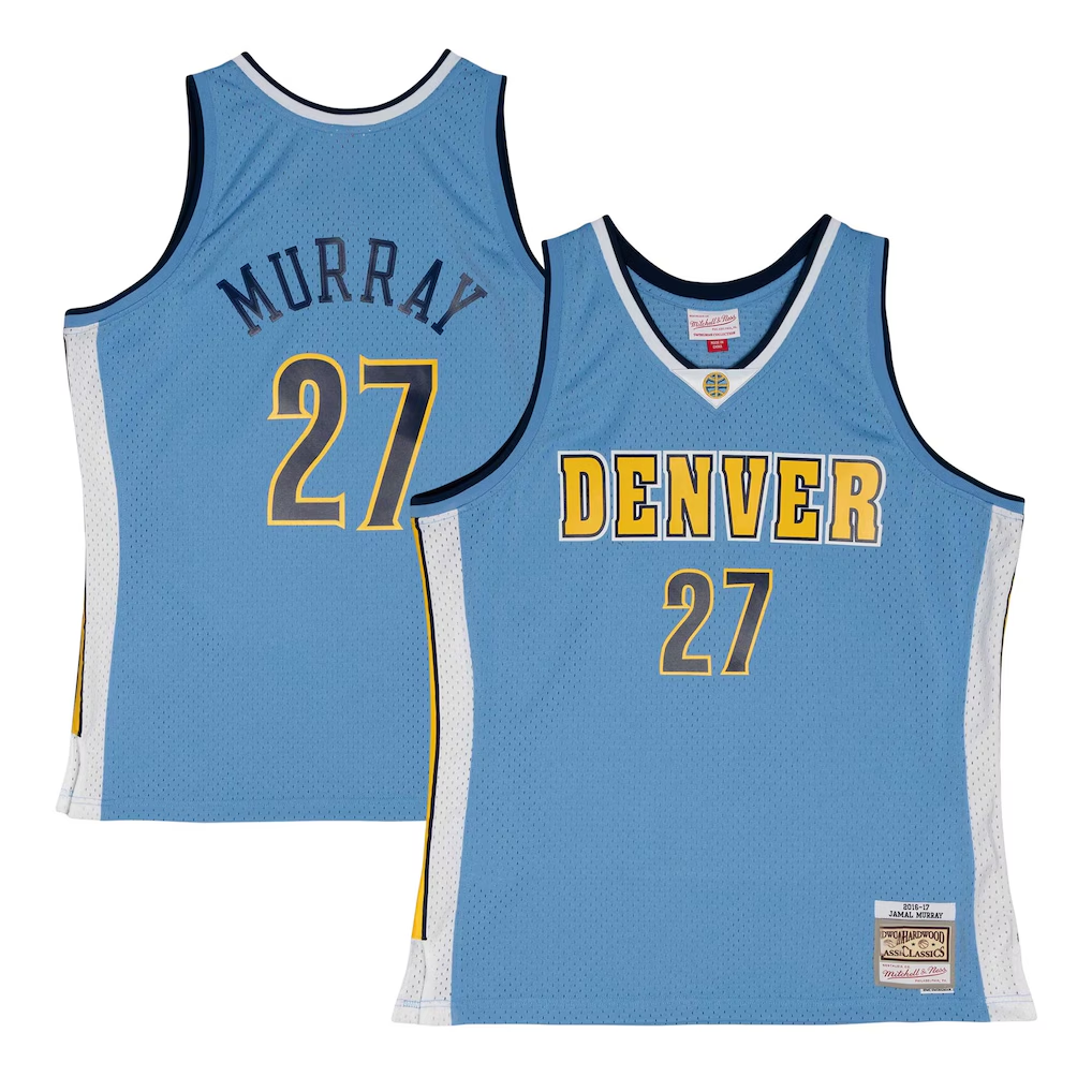 Kooe D.Nuggets #27 Jamal Murray Mitchell & Ness Powder Blue 2016-17 Throwback Swingman Jerseys