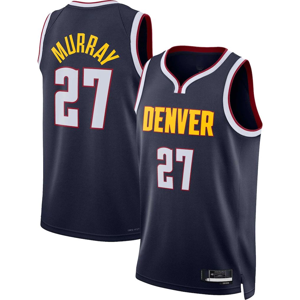 Kooe D.Nuggets #27 Jamal Murray Navy Swingman Jerseys - Icon Edition