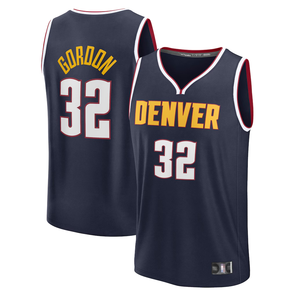 Kooe D.Nuggets #32 Aaron Gordon Navy Fast Break Replica Jerseys - Icon Edition
