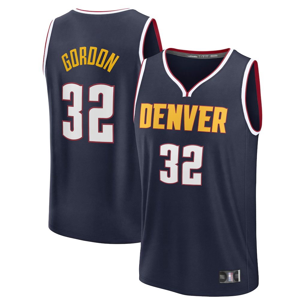 Kooe D.Nuggets #32 Aaron Gordon Navy Fast Break Replica Player Jerseys - Icon Edition