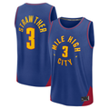 Kooe D.Nuggets #3 Julian Strawther Blue Fast Break Replica Player Jerseys - Statement Edition