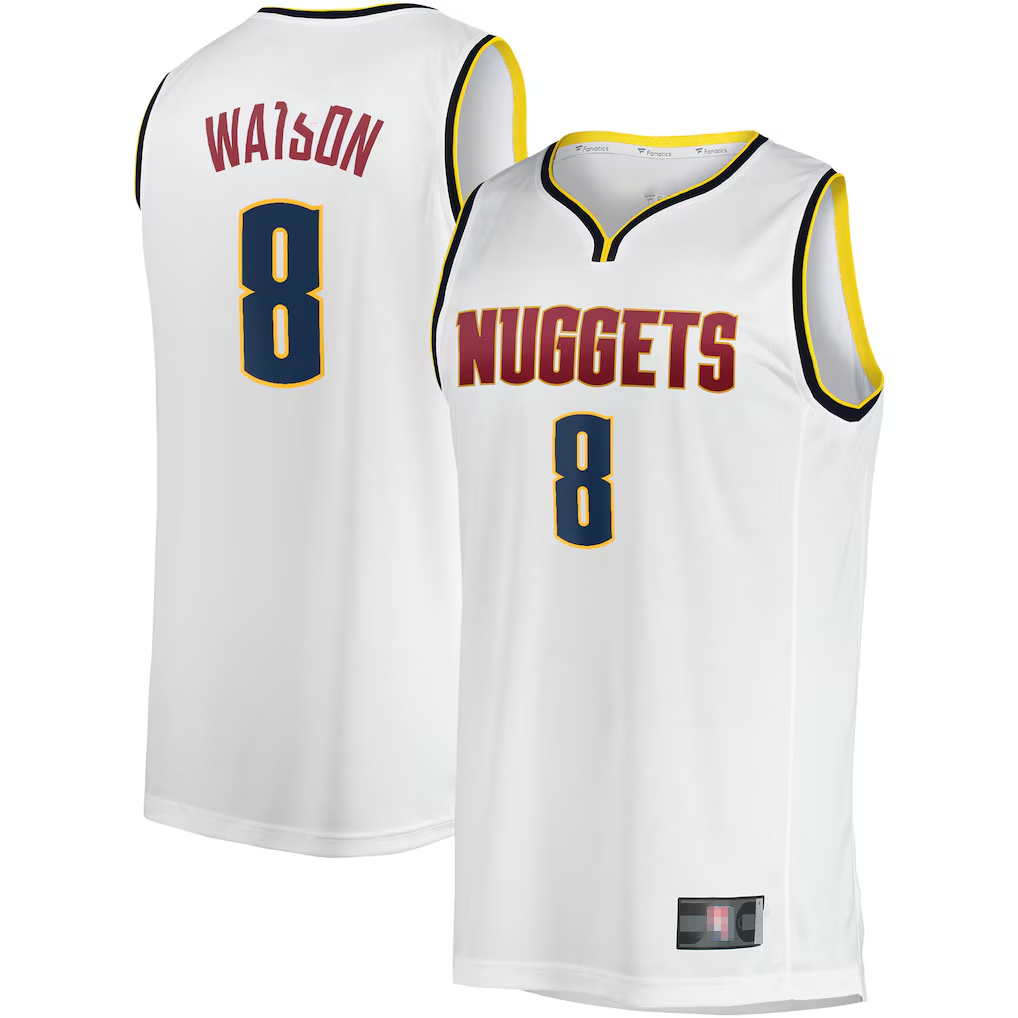 Kooe D.Nuggets #8 Peyton Watson White Fast Break Player Jerseys - Association Edition