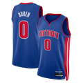 Kooe D.Pistons #0 Jalen Duren Blue Swingman Jerseys - Icon Edition