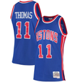 Kooe D.Pistons #11 Isiah Thomas Mitchell & Ness Blue 198889 Hardwood Classics Swingman Jerseys