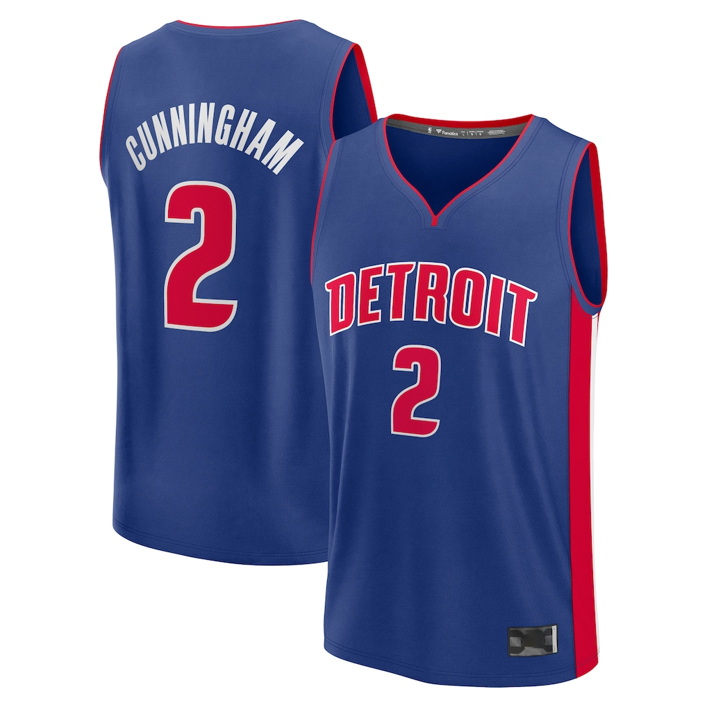 Kooe D.Pistons #2 Cade Cunningham  Blue Fast Break Replica Player Jerseys - Icon Edition