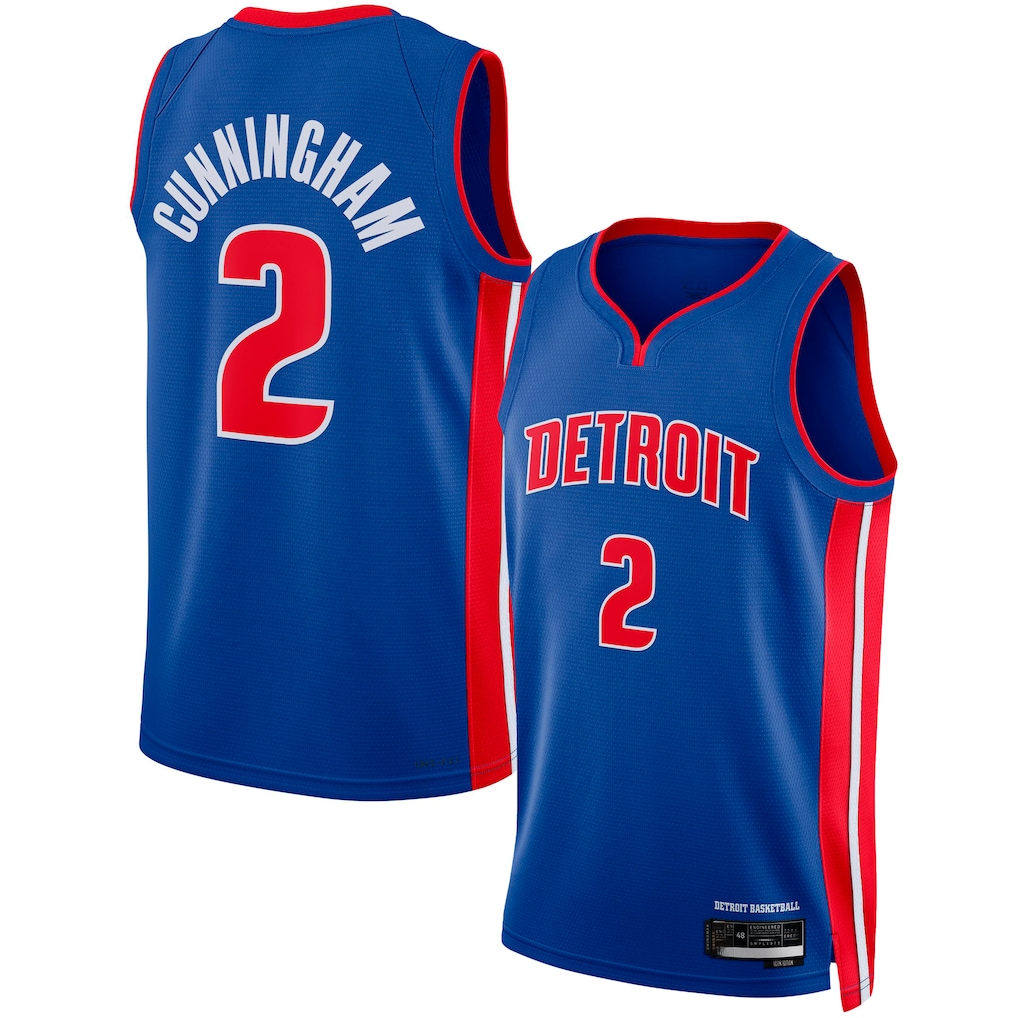 Kooe D.Pistons #2 Cade Cunningham Blue Swingman Jerseys - Icon Edition