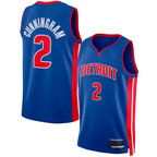 Kooe D.Pistons #2 Cade Cunningham Blue Swingman Jerseys - Icon Edition