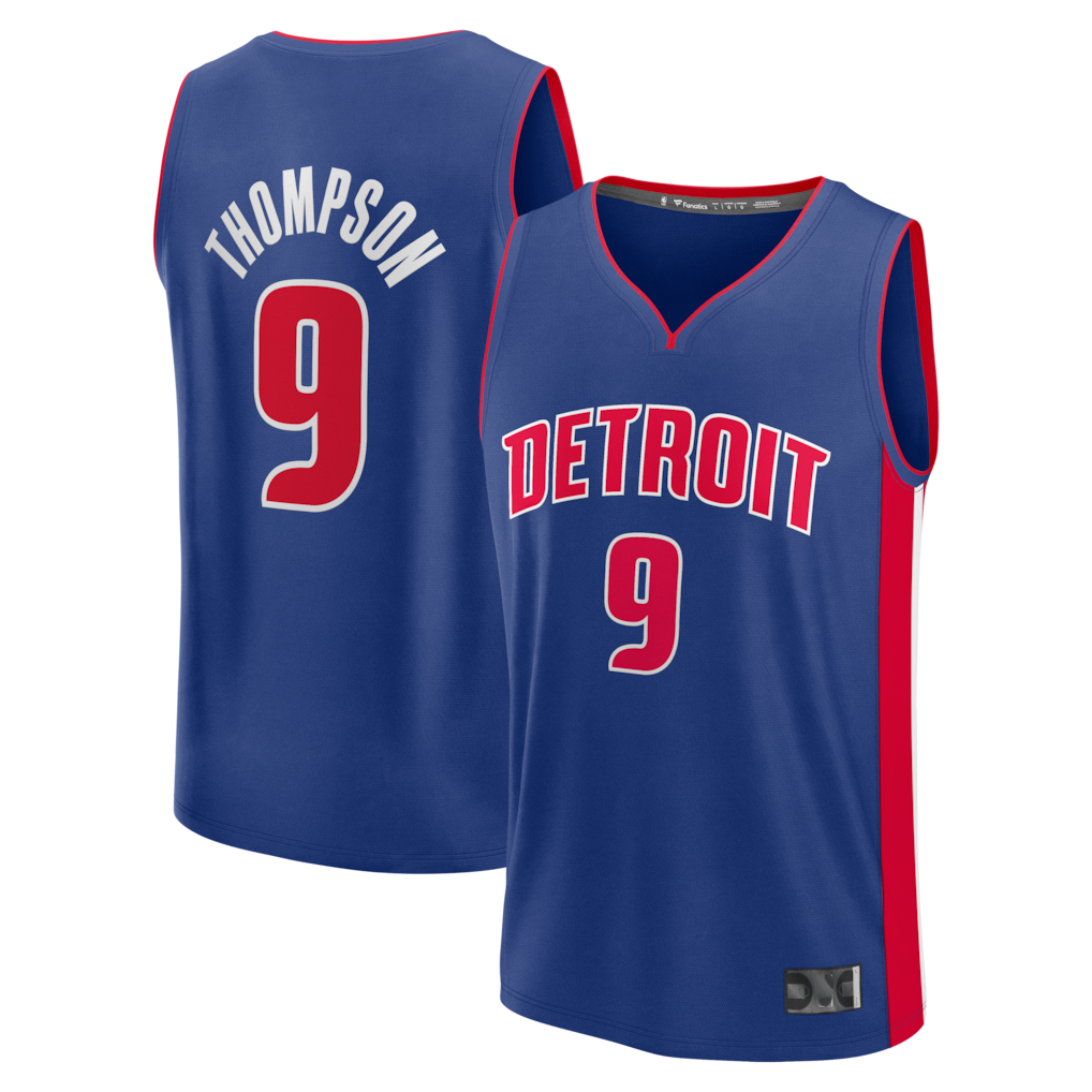 Kooe D.Pistons #9 Ausar Thompson  Blue Fast Break Jerseys - Icon Edition