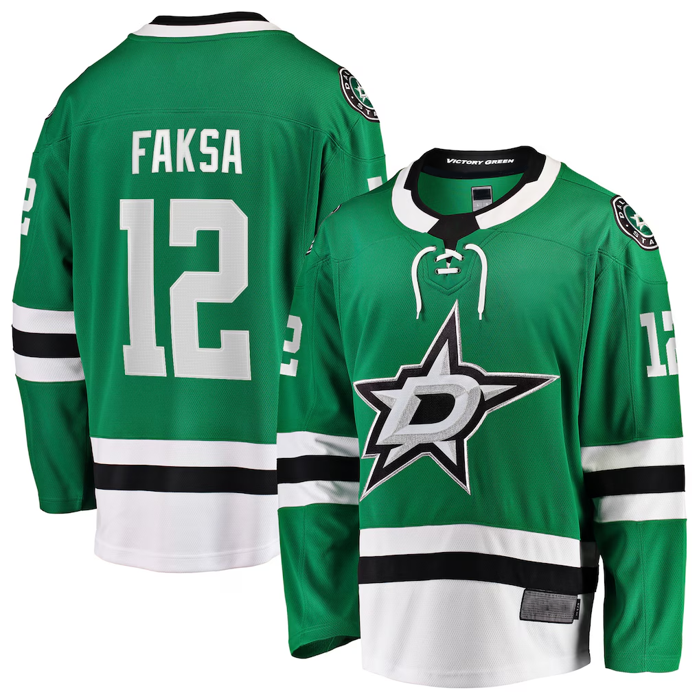 Kooe D.Stars #12 Radek Faksa Kelly Green Home Breakaway Jerseys