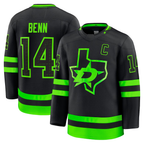 Kooe D.Stars #14 Jamie Benn Black Alternate Premium Jerseys