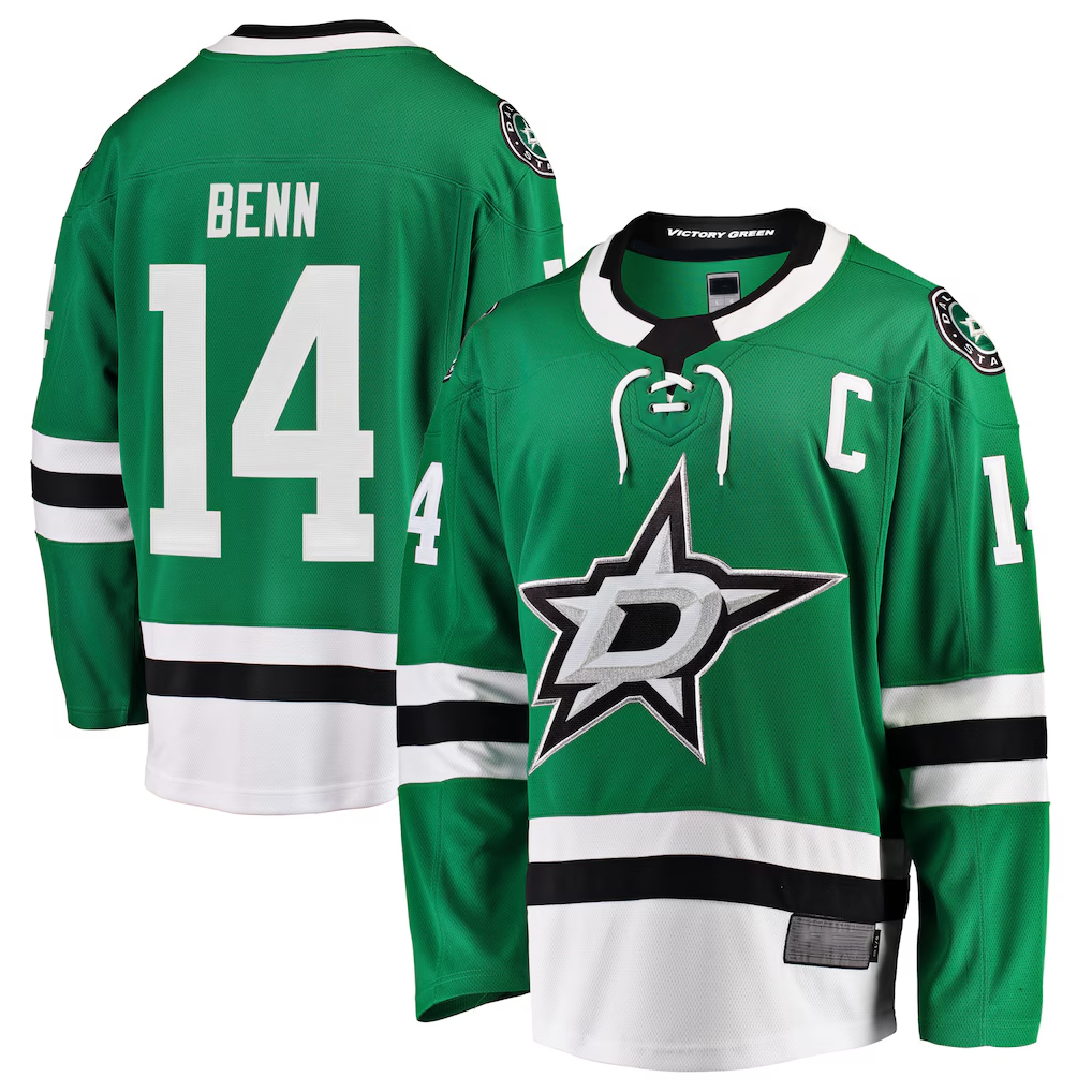 Kooe D.Stars #14 Jamie Benn Green Breakaway Player Jerseys