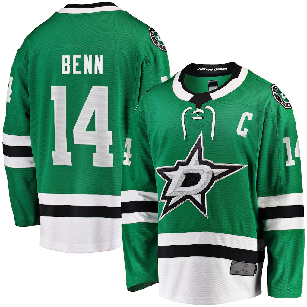 Kooe D.Stars #14 Jamie Benn Kelly Green Home Premium Jerseys