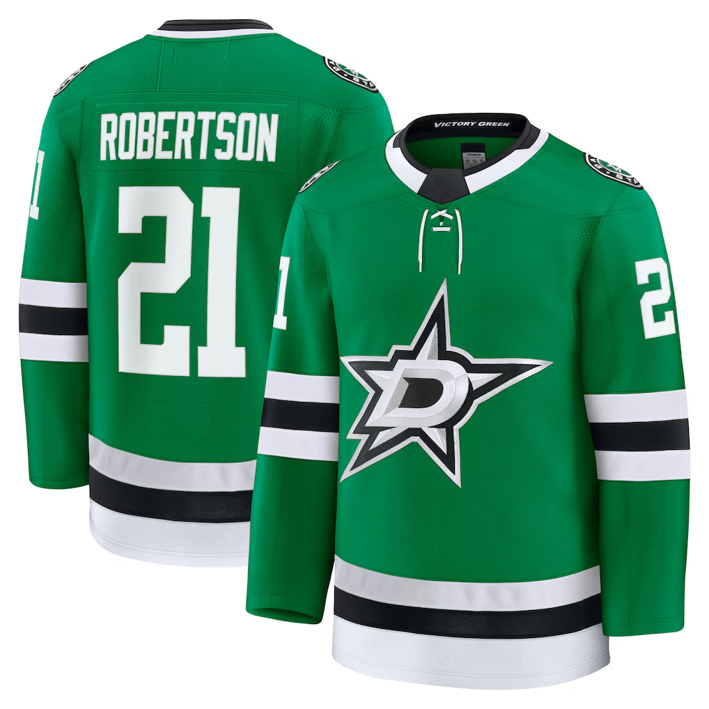 Kooe D.Stars #21 Jason Robertson Kelly Green Home Premium Jerseys