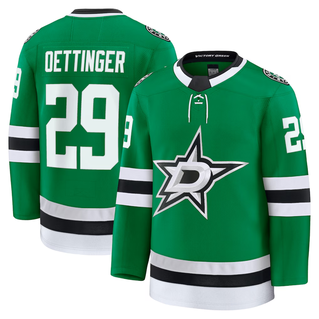 Kooe D.Stars #29 Jake Oettinger Kelly Green Home Premium Jerseys