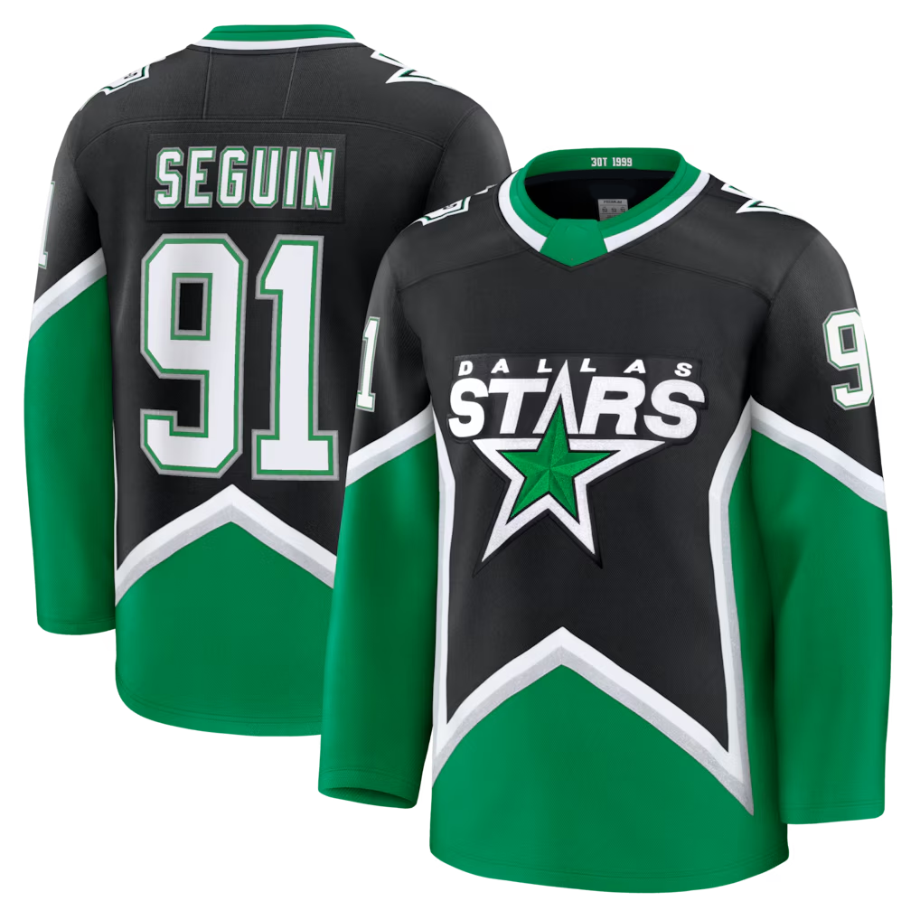 Kooe D.Stars #91 Tyler Seguin Black Alternate Premium Jerseys