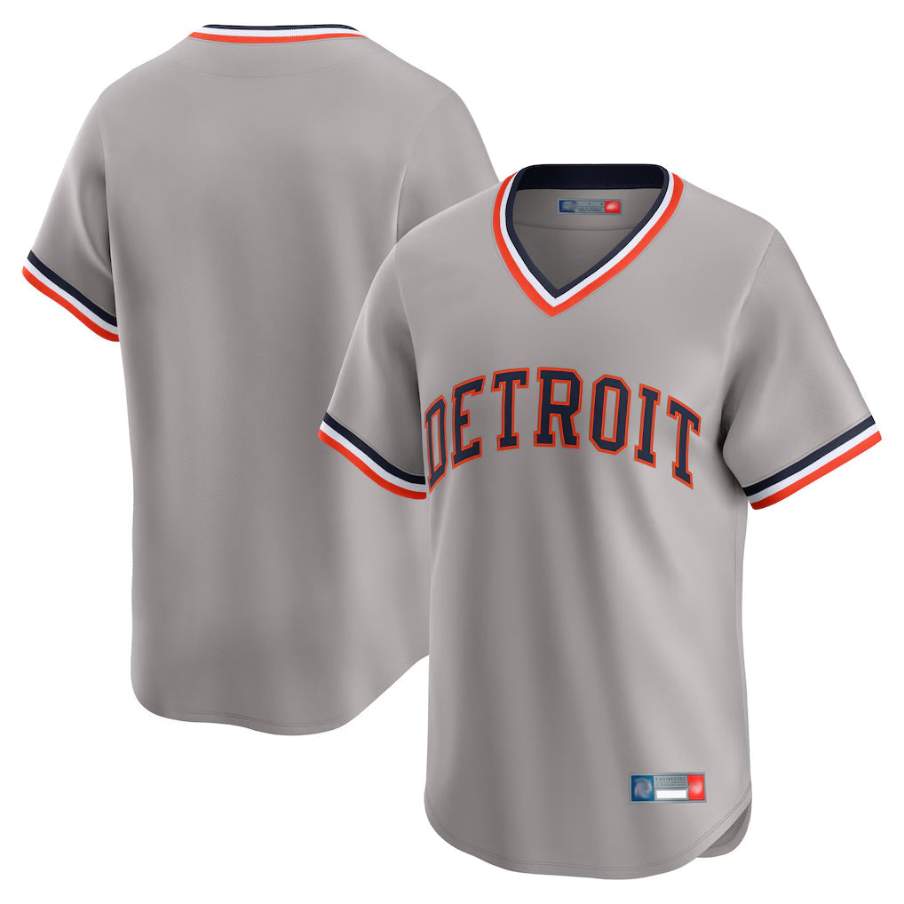 Kooe D.Tigers Gray Cooperstown T-shirt Home Game Blank Player Stitched Jerseys
