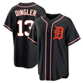Kooe D.Tigers #13 Dillon Dingler Player Black Fashion Out Home Game Stitched Jerseys